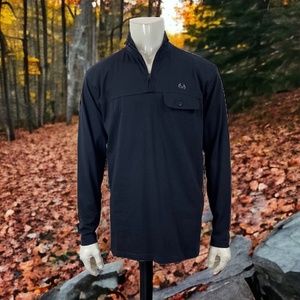 REALTREE® by STAGHORN 1/4 Zip Pullover Black Pocket Mens L